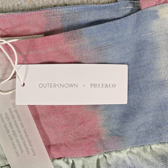 Outerknown Astrid Top Womens XL Multicolor Stripe Organic Cotton Tank Ruffle New - Picture 4 of 14